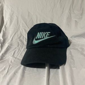 Nike Black hate with teal letters